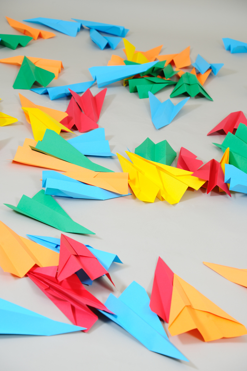 Colorful Paper Airplanes